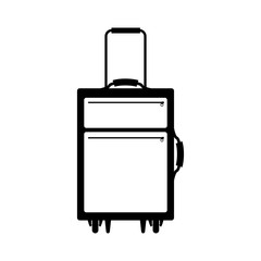 travel bag accessory icon with handle over white background. vector illustration
