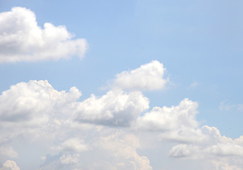 Naklejka na ściany i meble Blue sky clouds background. Soft white cloud on sky.