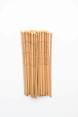 bamboo chopsticks on white
