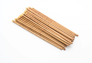 bamboo chopsticks on white