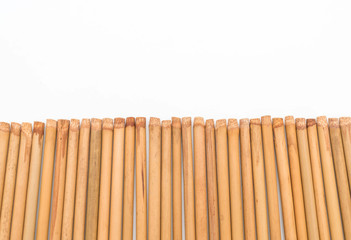 bamboo chopsticks on white