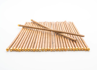 bamboo chopsticks on white