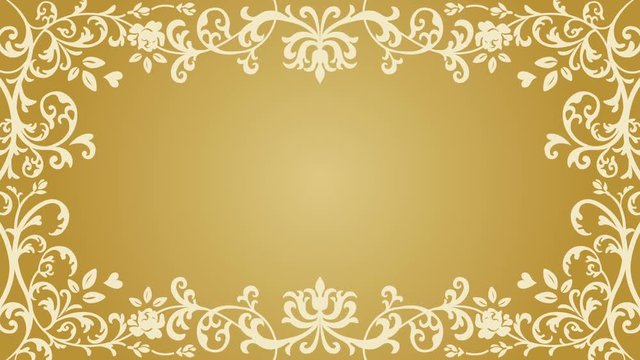 Growing floral frame - Golden color