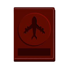 passport with airplane circle label vector illustration