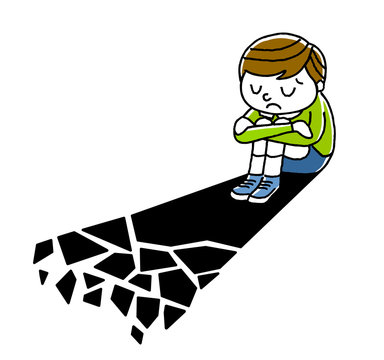 
絶望して落ち込む男の子
