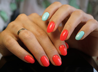 Awesome nails and beautiful clean manicure. Nails are natural. Manicure is made using nails drill machine.