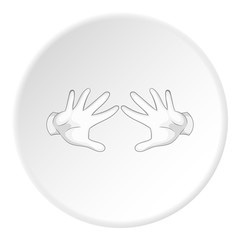 Magician arms icon. Flat illustration of magician arms vector icon for web