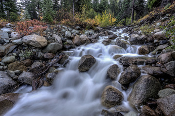 Varden Creek flowing over rocks.