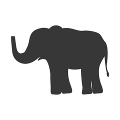 silhouette with elephant wild animal vector illustration