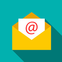 Letter icon. Flat illustration of letter vector icon for web