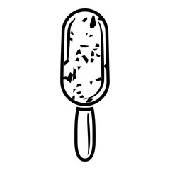 Ice cream on stick icon. Outline illustration of ice cream on stick vector icon for web