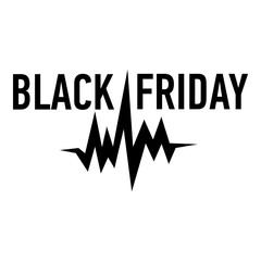 Black friday pulse icon. Simple illustration of black friday pulse vector icon for web