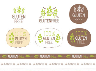 vector gluten free sign set