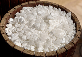 Natural salt  in wood