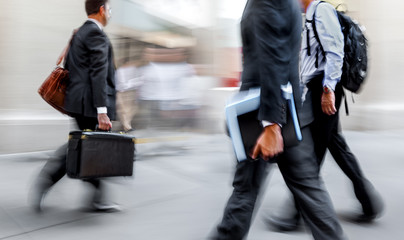 group of business people in the street