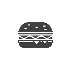 Fast food symbol. Hamburger icon vector, burger solid logo illustration, pictogram isolated on white