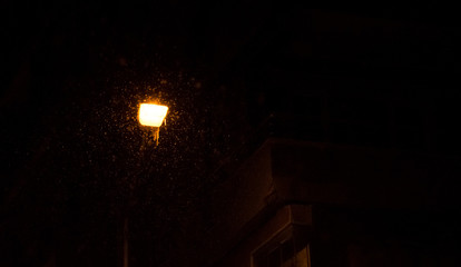 Street Lamp With Icicle and Snowflakes