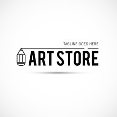Art tools and materials for painting logo