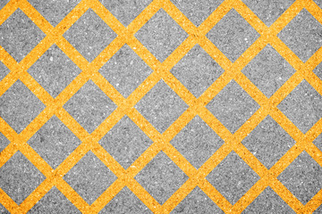 Criss cross line on the street representing no parking area