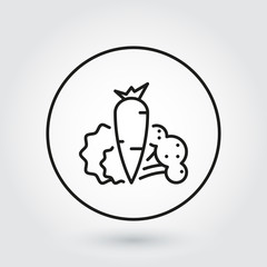 Vegetables icon with carrot, salad and broccoli