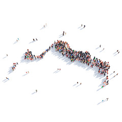Obraz premium people group shape map Turks and Caicos Islands