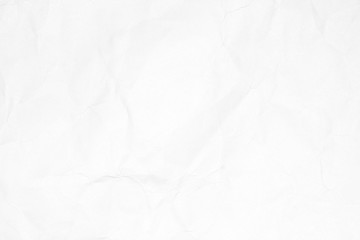 Crumpled white paper texture or paper background for design with copy space for text or image.