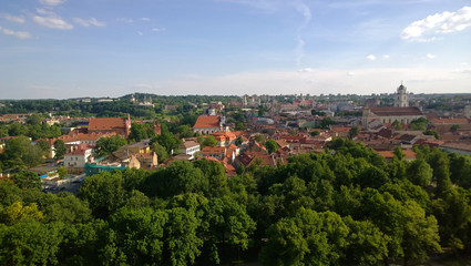 Fototapeta na wymiar Panoramic view from castle hill in Vilnius
