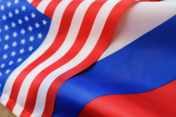 russian and usa flag sanctions