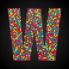 Colorful sequins sings. Sequins alphabet. Eps 10. 