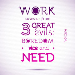 Typographical Background Illustration with quote of Voltaire