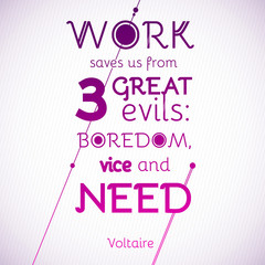 Typographical Background Illustration with quote of Voltaire