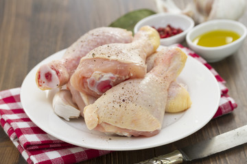 chicken legs on white plate