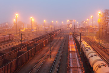 Fototapeta na wymiar Freight trains - Cargo transportation, Railway