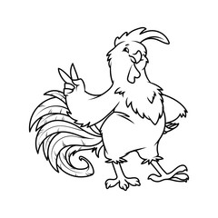 Cartoon rooster. Symbol of 2017.