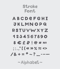 Alphabet. English Sloppy Fat Stroke Font Letters. Capital .