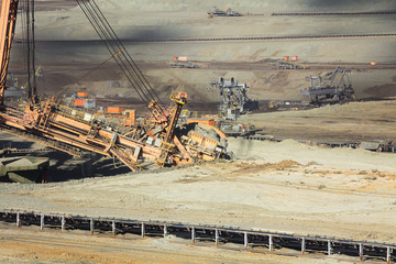 Excavator at the iron ore opencast mining