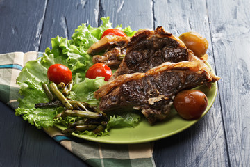 Grilled lamb loin chops