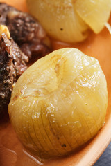 Glazed onion closeup