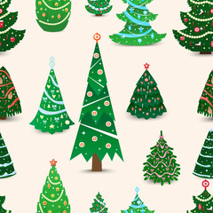 Christmas tree vector pattern