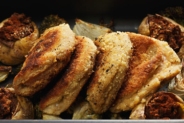 Cordon bleu cutlets closeup