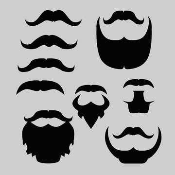 Props set. Mustache and beard isolated vector