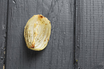 Baked onion above view