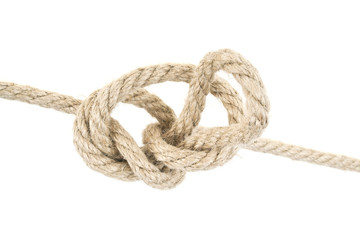 Close up of a rope on white background