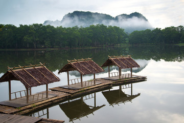 Fototapeta premium Wooden house on water