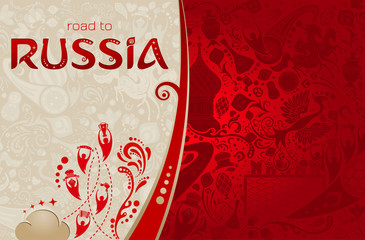 Naklejka premium Russian red background, vector illustration