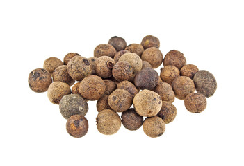 Aromatic allspice isolated on white background