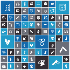 Flat design icons for technology and energy