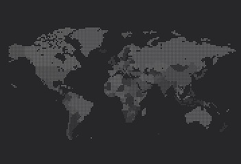 Fototapeta premium Dotted World map of square dots