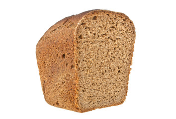 Delicious rye bread isolated on white background