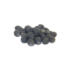 Black lotus seed on white background